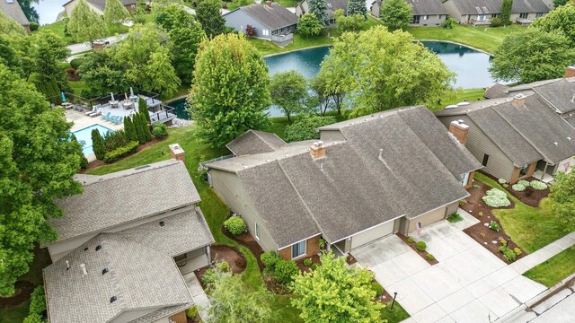 5816 Bayside Dr, Fort Wayne, IN 46815 - aerial perspective of suburban area featuring a large body of water
