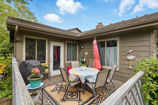 5816 Bayside Dr, Fort Wayne, IN 46815 - deck featuring outdoor dining area, a patio area, and grilling area
