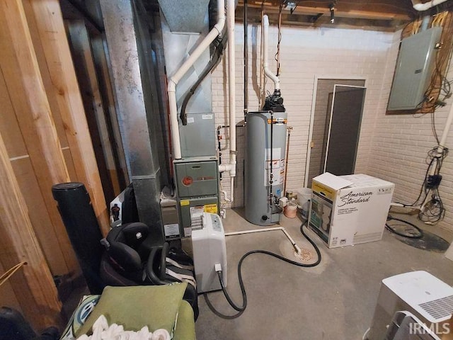1749 W 1st St, Jasper, IN 47546 - utilities featuring gas water heater, electric panel, and heating unit