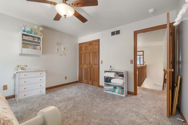 6615 Cherry Hill Pkwy, Fort Wayne, IN 46835 - bedroom featuring a closet, carpet floors, a ceiling fan, and baseboards