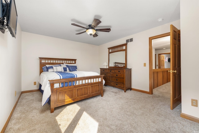 6615 Cherry Hill Pkwy, Fort Wayne, IN 46835 - bedroom featuring light colored carpet, baseboards, and ceiling fan