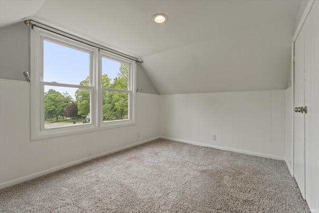 2527 Woodmont Dr, South Bend, IN 46614 - bonus room featuring lofted ceiling, carpet floors, and baseboards