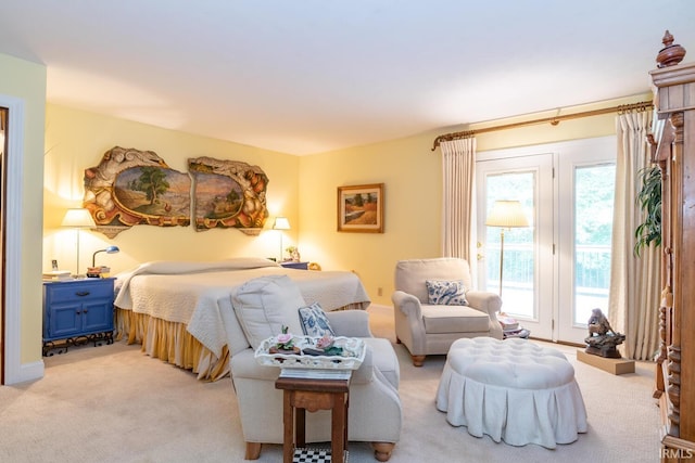 5920 E Lampkins Ridge Rd, Bloomington, IN 47401 - bedroom with light carpet and access to outside