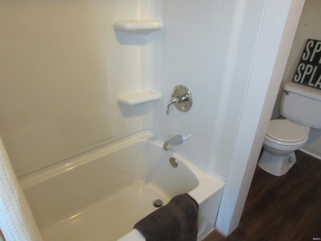 508 W 2nd St, Marion, IN 46952 - full bathroom with toilet, wood finished floors, and tub / shower combination