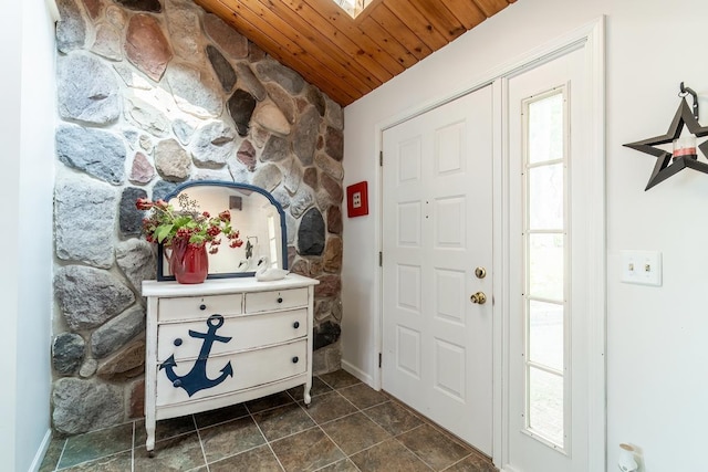 620 Ln 330 Big Otter Lk, Fremont, IN 46737 - entrance foyer featuring wood ceiling and baseboards
