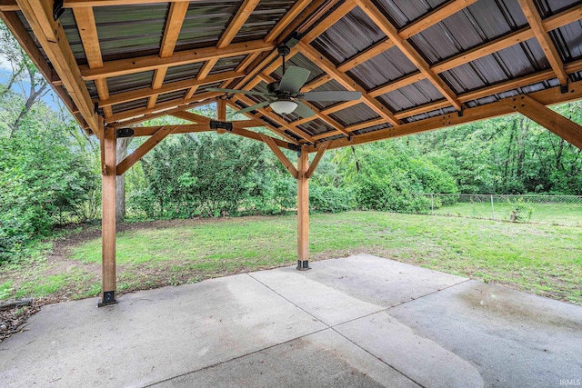 10227 Jefferson Rd, Osceola, IN 46561 - view of patio with ceiling fan and a gazebo