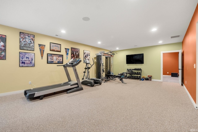 4906 N 100 W, Uniondale, IN 46791 - workout room with carpet floors, recessed lighting, and baseboards