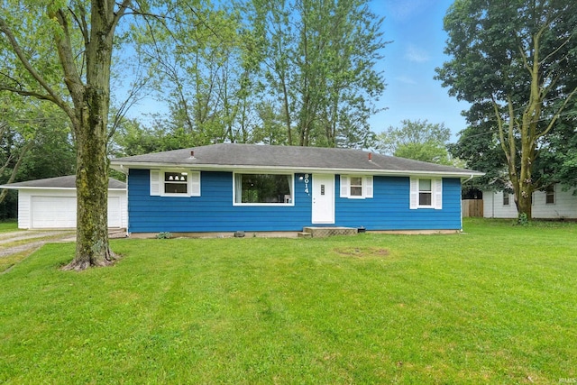 9014 Muldoon Rd, Fort Wayne, IN 46819 - view of front of property with an outbuilding, a front lawn, and entry steps