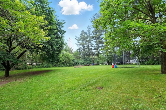 9014 Muldoon Rd, Fort Wayne, IN 46819 - view of green lawn featuring a trampoline