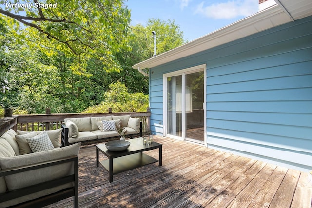 1218 S Twyckenham Dr, South Bend, IN 46615 - wooden terrace with outdoor lounge area