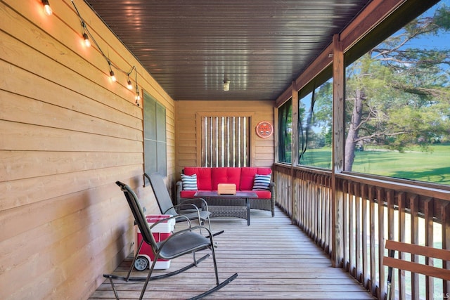 9617 S Lake Ridge Dr Unit 4, Bloomington, IN 47401 - deck with outdoor lounge area