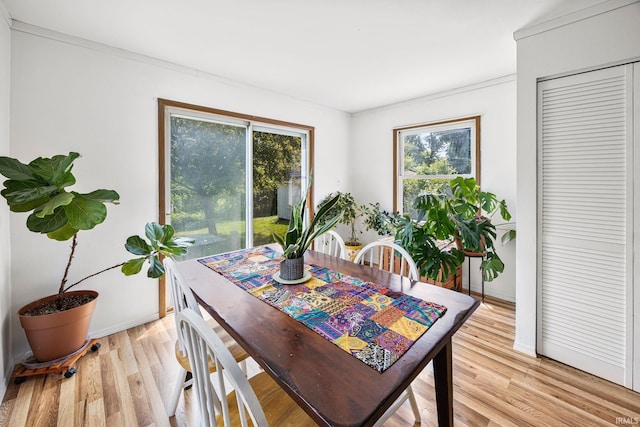 1330 Helmen Dr, South Bend, IN 46615 - dining area featuring light wood finished floors, baseboards, and ornamental molding