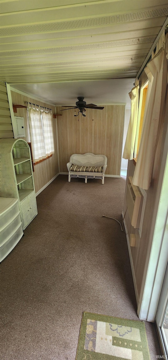 12 Vicki Dr, Vincennes, IN 47591 - carpeted bedroom featuring wood walls and baseboards
