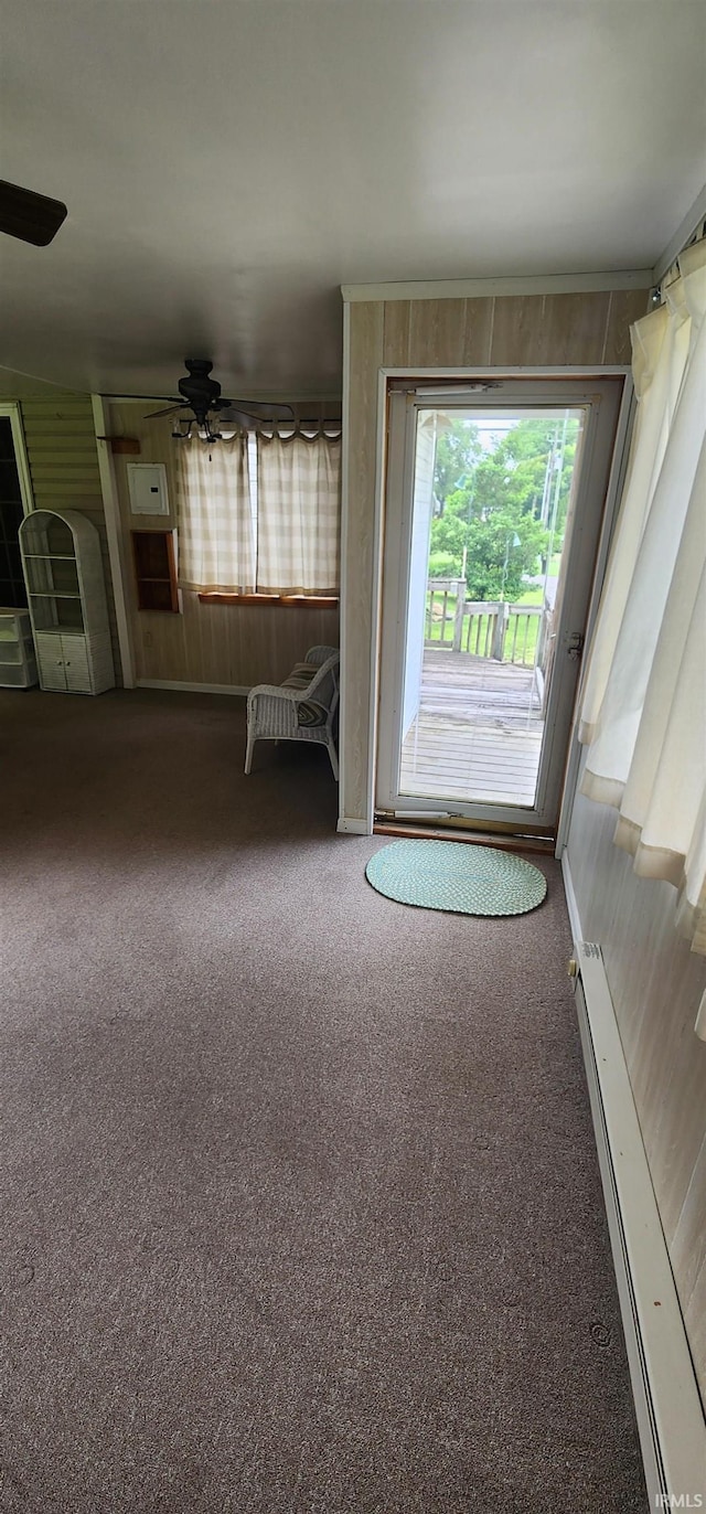 12 Vicki Dr, Vincennes, IN 47591 - unfurnished living room with a ceiling fan and carpet