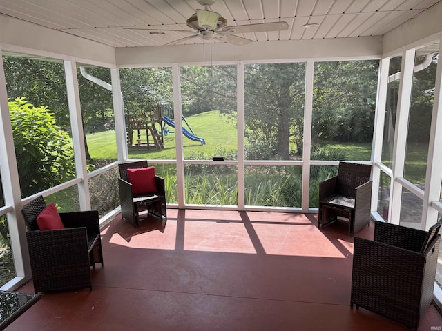 39 Hannah Ln, Jasper, IN 47546 - sunroom with a ceiling fan