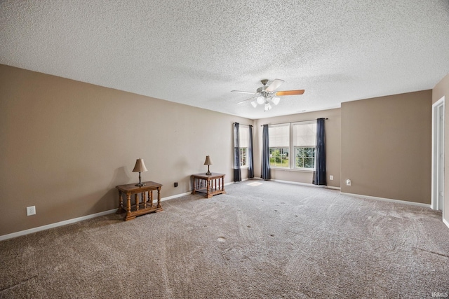 2729 Massasoit Ln, Lafayette, IN 47909 - empty room featuring ceiling fan, carpet, and a textured ceiling