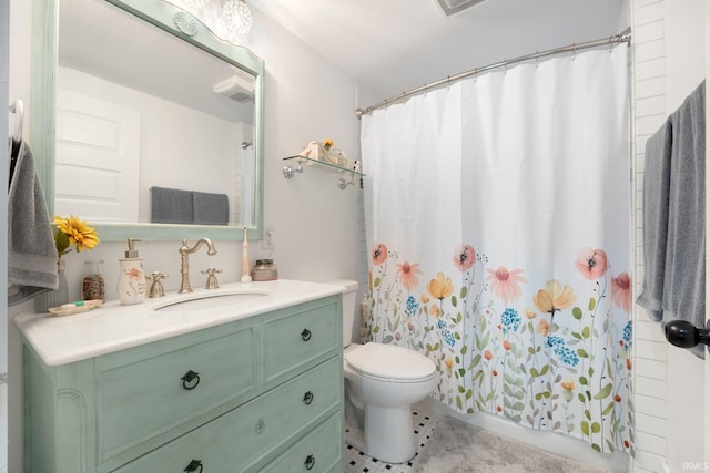 1214 W Jefferson Blvd, Fort Wayne, IN 46802 - full bath with vanity, tile patterned flooring, and a shower with curtain