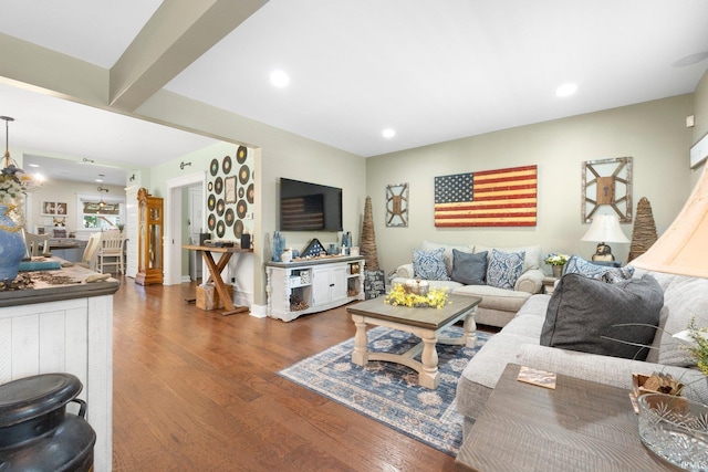 1214 W Jefferson Blvd, Fort Wayne, IN 46802 - living area featuring wood finished floors and recessed lighting