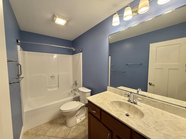 9820 Arbor Lake Dr, Newburgh, IN 47630 - bathroom featuring tile patterned flooring, vanity, and bathtub / shower combination