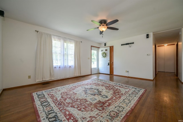708 Carson Ct, Kokomo, IN 46902 - entryway with a ceiling fan and wood finished floors