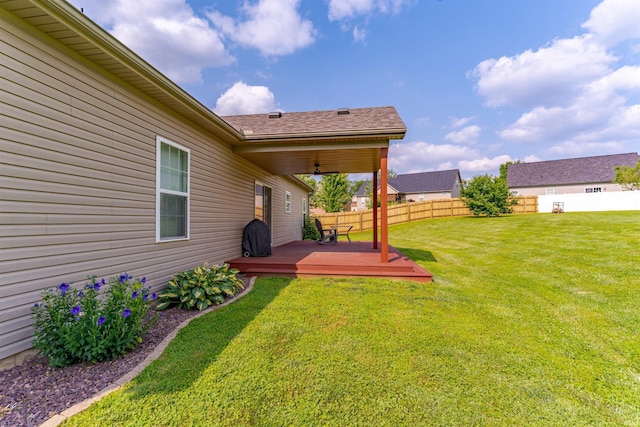7655 Briar Ct, Newburgh, IN 47630 - view of yard with a deck and ceiling fan