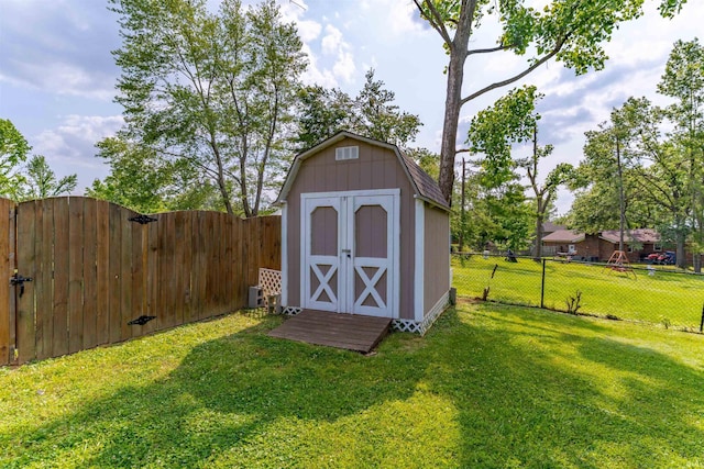 7655 Briar Ct, Newburgh, IN 47630 - view of shed featuring a fenced backyard and a gate
