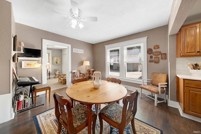 17612 State Road 37, Harlan, IN 46743 - dining area with ceiling fan and dark wood finished floors