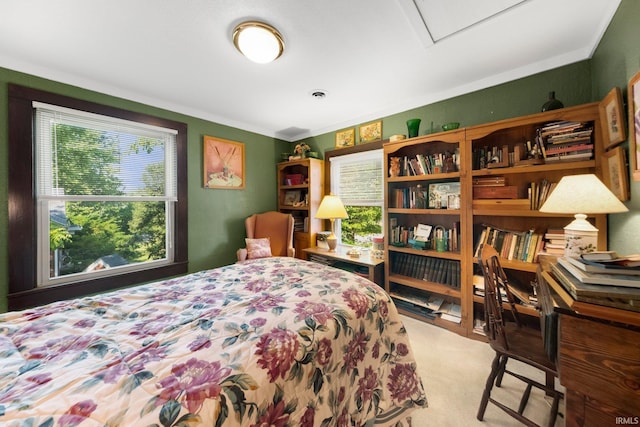 17612 State Road 37, Harlan, IN 46743 - bedroom with carpet floors and attic access