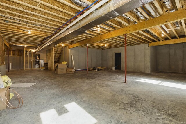 1724 28th St, Bedford, IN 47421 - unfinished basement featuring stairway