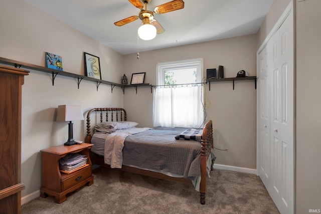 7244 Oaklawn Dr, Newburgh, IN 47630 - carpeted bedroom featuring a closet and ceiling fan