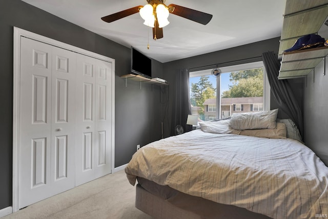 7244 Oaklawn Dr, Newburgh, IN 47630 - bedroom featuring light colored carpet and ceiling fan