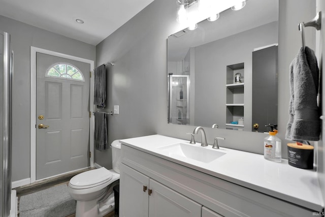 7244 Oaklawn Dr, Newburgh, IN 47630 - bathroom featuring vanity and a shower with shower door