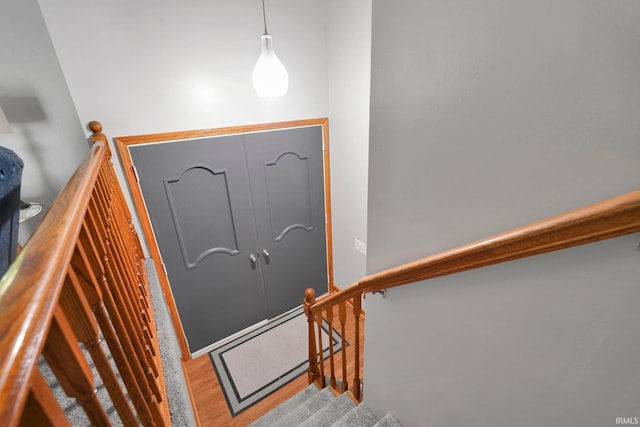 7244 Oaklawn Dr, Newburgh, IN 47630 - stairway featuring wood finished floors