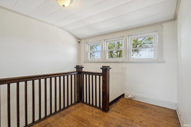 29351 Darden Rd, New Carlisle, IN 46552 - staircase with healthy amount of natural light, wood finished floors, and vaulted ceiling