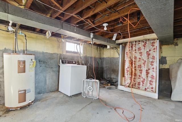 29351 Darden Rd, New Carlisle, IN 46552 - basement with water heater and washer / dryer