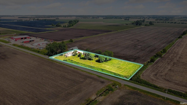 29351 Darden Rd, New Carlisle, IN 46552 - aerial view of sparsely populated area featuring rows of crops and property parcel outlined