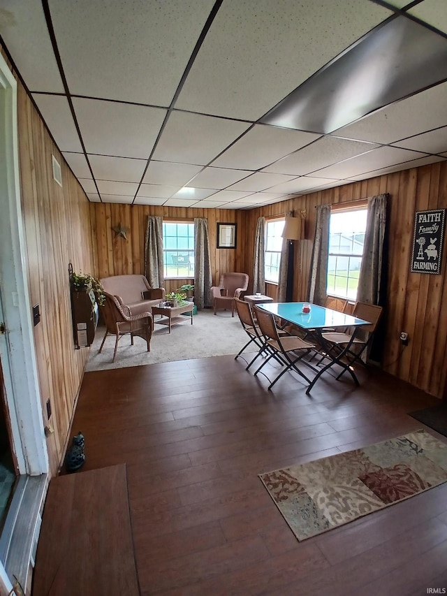 7086 S 200 E, Macy, IN 46951 - game room with wood walls, a paneled ceiling, and wood finished floors