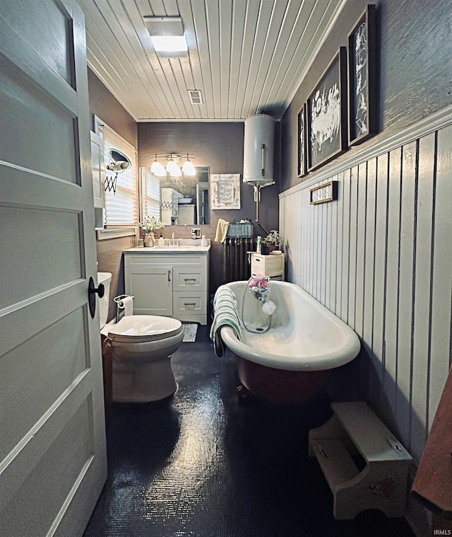 715 SE 2nd St, Washington, IN 47501 - full bathroom with a soaking tub, vanity, and wood ceiling