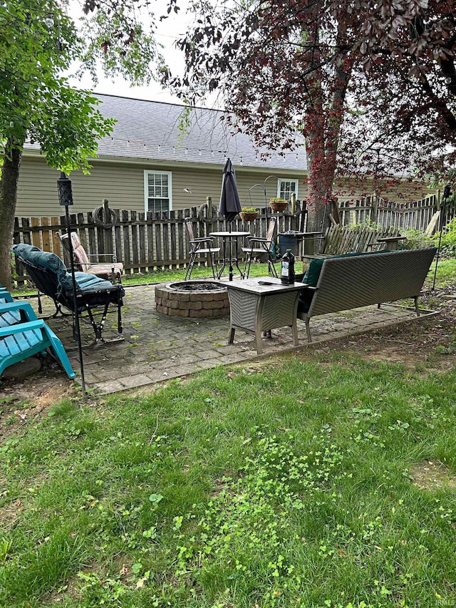 715 SE 2nd St, Washington, IN 47501 - view of yard with a fire pit and a patio