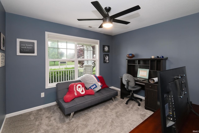 1811 Apopka Way, Fort Wayne, IN 46814 - carpeted office with ceiling fan and baseboards