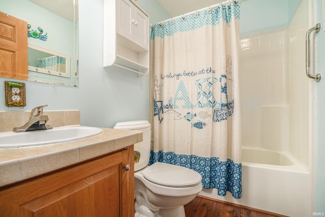 51 Ems W26 Ln, North Webster, IN 46555 - full bath featuring vanity, shower / bath combo, and wood finished floors