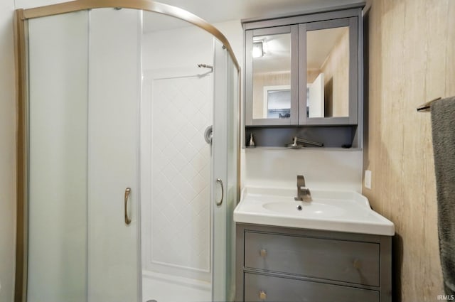 5820 Rosedale Dr, Fort Wayne, IN 46804 - bathroom featuring a stall shower and vanity