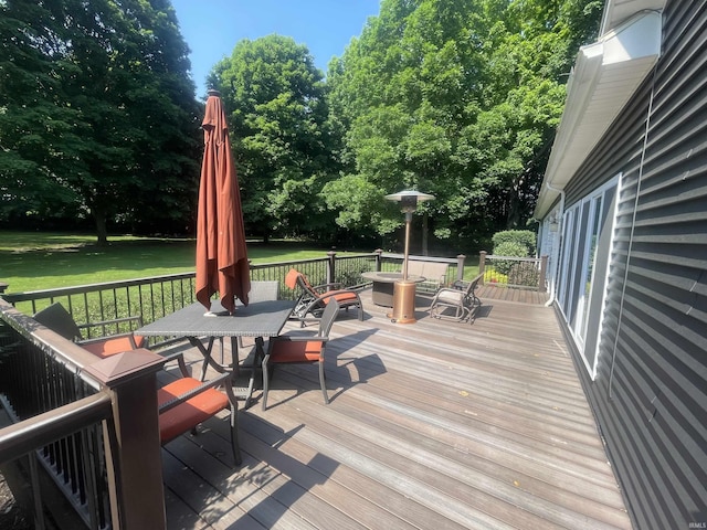 3626 E 200th Rd, Logansport, IN 46947 - wooden deck featuring outdoor dining space