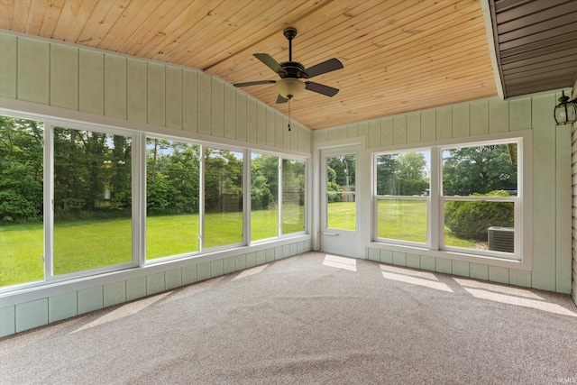 29230 Walerko Dr, Elkhart, IN 46514 - unfurnished sunroom featuring vaulted ceiling and ceiling fan