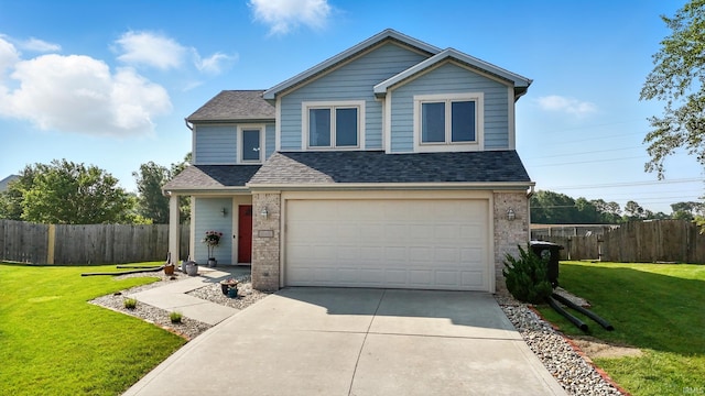 10412 Kentfield Pl, Fort Wayne, IN 46818 - traditional home featuring concrete driveway, brick siding, an attached garage, and a shingled roof