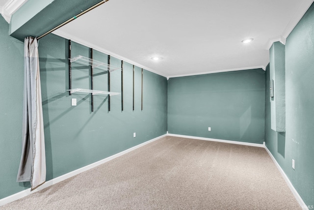 3549 S Wickens St, Bloomington, IN 47403 - empty room featuring carpet floors, recessed lighting, and crown molding