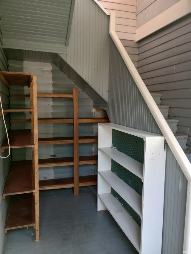 1340 Broadway St, Vincennes, IN 47591 - stairway with finished concrete flooring