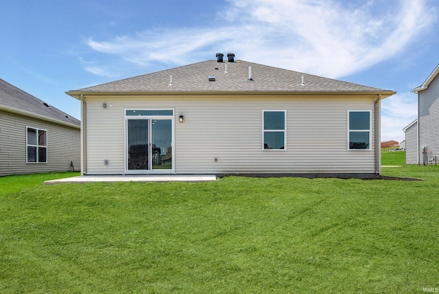 4764 Chelmsford Dr, Newburgh, IN 47630 - rear view of house with a patio area and a lawn