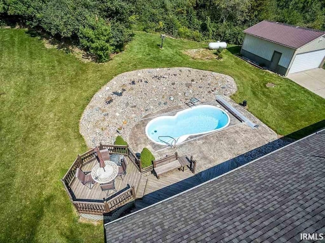 17723 Auburn Rd, Huntertown, IN 46748 - drone / aerial view of a pool area