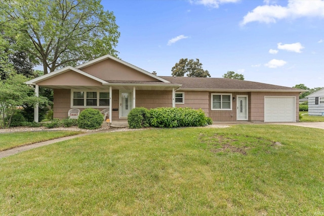 115 N Varsity Dr, South Bend, IN 46615 - single story home with a front yard, a garage, driveway, and covered porch